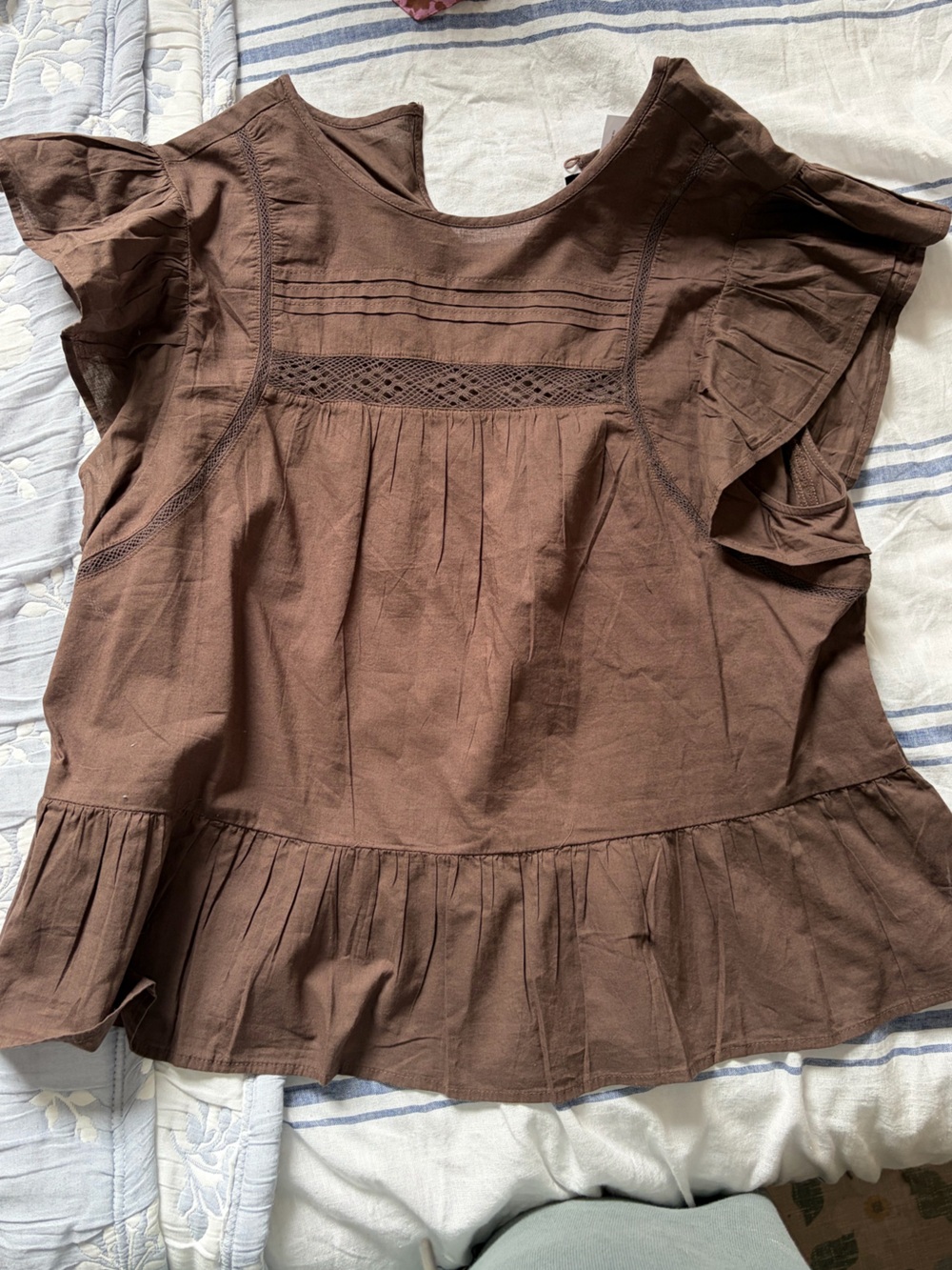 H&M brown 100% cotton top